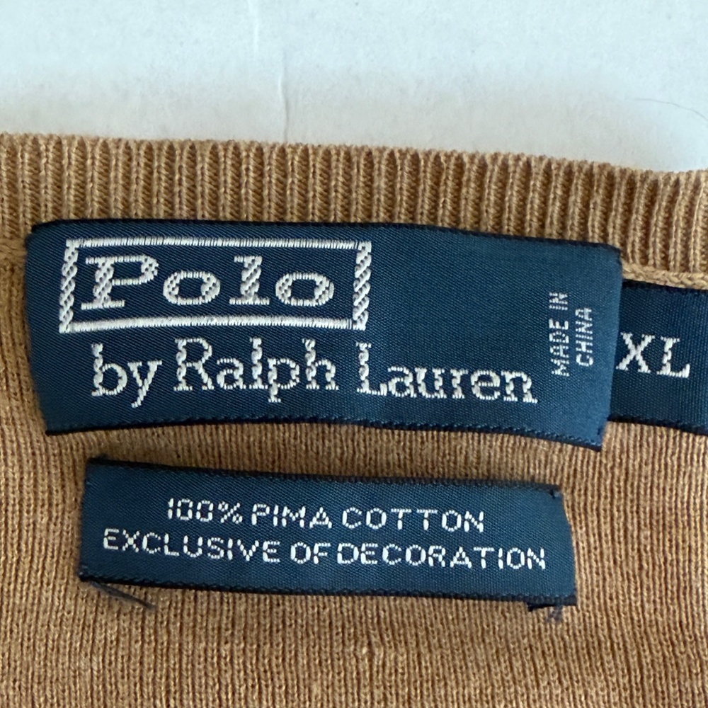 Polo Ralph Lauren V-Neck Cotton Sweater size XL - Picture 7 of 9